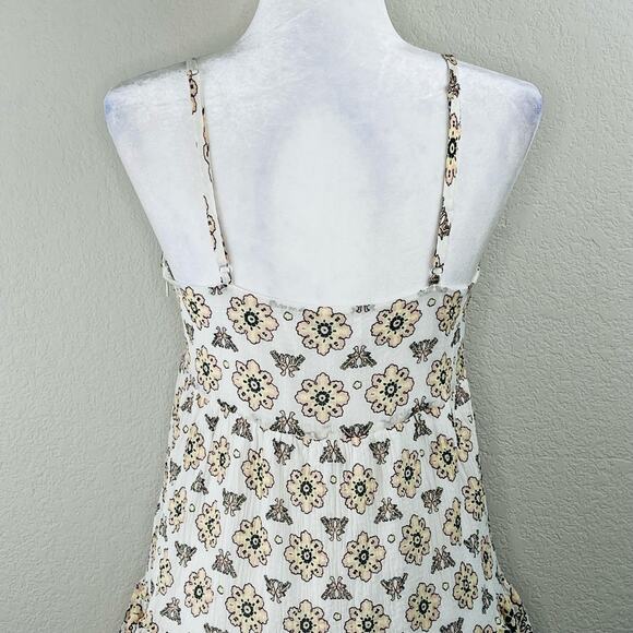A.L.C. White Floral Print Sleeveless Tiered Scoop Neck Cami Tank Blouse XS/Small - Picture 8 of 11